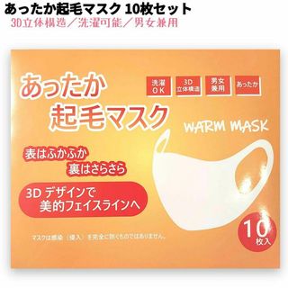 あったか起毛マスク レギュラーサイズ 男女兼用 3D立体構造 10枚 個包装(その他)