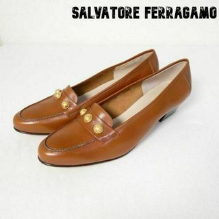 Salvatore Ferragamo - 未使用 Salvatore Ferragamo レザー ラウンドトゥ パンプス