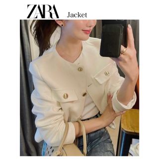 ザラ(ZARA)の【ZARA今季新作】大人気ノーカラージャケット(ノーカラージャケット)