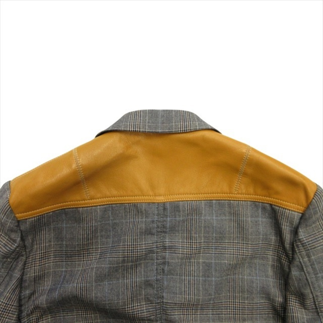 美品 08aw ジュンヤワタナベマン レザーパッチ テーラード ジャケット  メンズのジャケット/アウター(テーラードジャケット)の商品写真