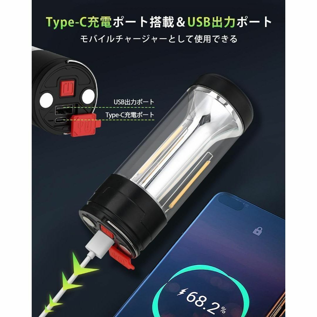 LEDランタン キャンプランタン 懐中電灯 多機能 ミニランタン USB充電式 スポーツ/アウトドアのアウトドア(ライト/ランタン)の商品写真