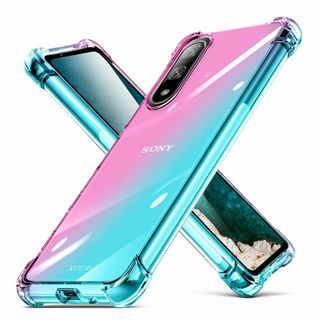 【サイズ:XperiaAceII_色:ピンク+緑】Xperia Ace II ケ(その他)