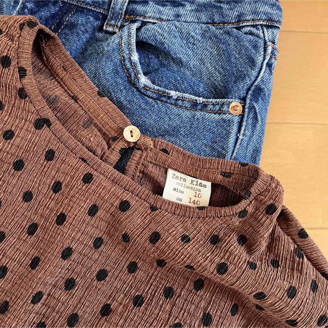 ZARA KIDS(ザラキッズ)のZARA kids♡ドット柄トップス キッズ/ベビー/マタニティのキッズ服女の子用(90cm~)(Tシャツ/カットソー)の商品写真