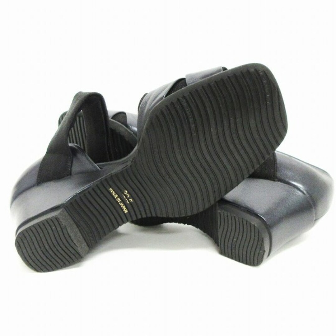 other(アザー)のシルビア クロスサンダル オープントゥ ウェッジソール 黒 22.5cm レディースの靴/シューズ(サンダル)の商品写真