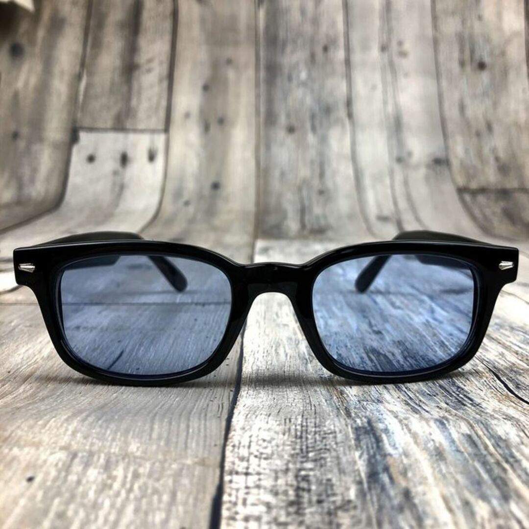 バイカーシェード ライトブルー 眼鏡　 サングラス ウェリントン ボストン メンズのファッション小物(サングラス/メガネ)の商品写真