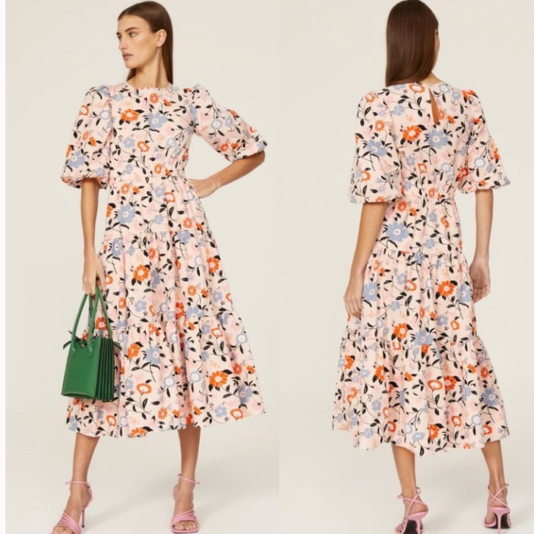 kate spade new york(ケイトスペードニューヨーク)の未使用　ケイトスペード floral garden lawn dress XS  レディースのワンピース(ロングワンピース/マキシワンピース)の商品写真