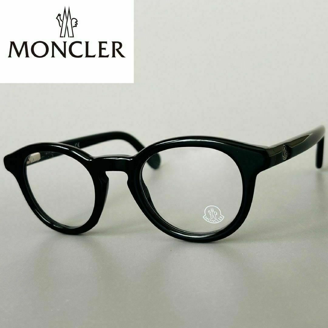 MONCLER(モンクレール)のメガネ モンクレール メンズ レディース ボストン ブラック オーバル 黒 レディースのファッション小物(サングラス/メガネ)の商品写真