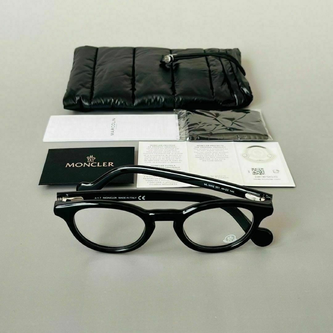 MONCLER(モンクレール)のメガネ モンクレール メンズ レディース ボストン ブラック オーバル 黒 レディースのファッション小物(サングラス/メガネ)の商品写真