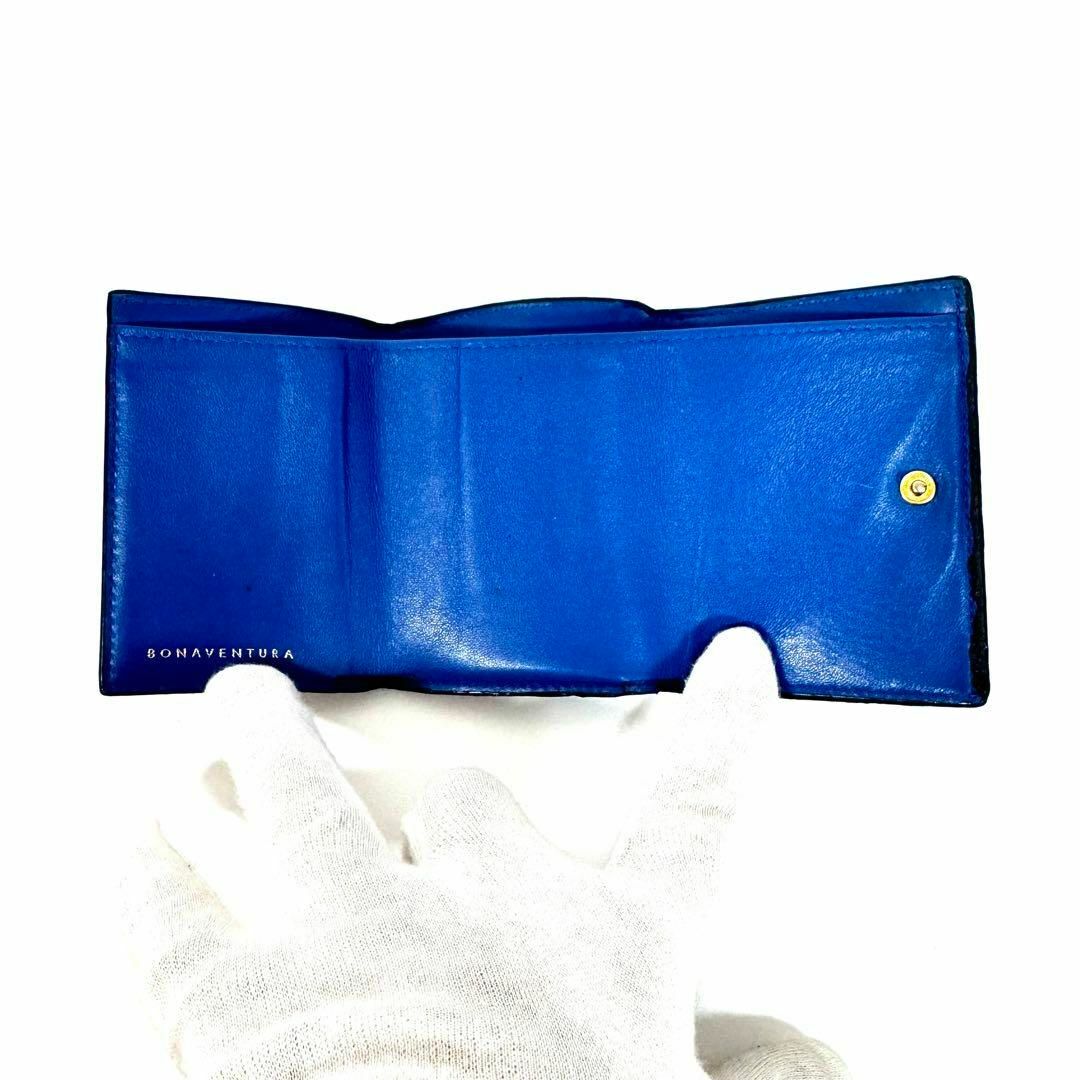 ボナベンチュラ スモールウォレット シュリンクレザー 黒 レター型 レディースのファッション小物(財布)の商品写真