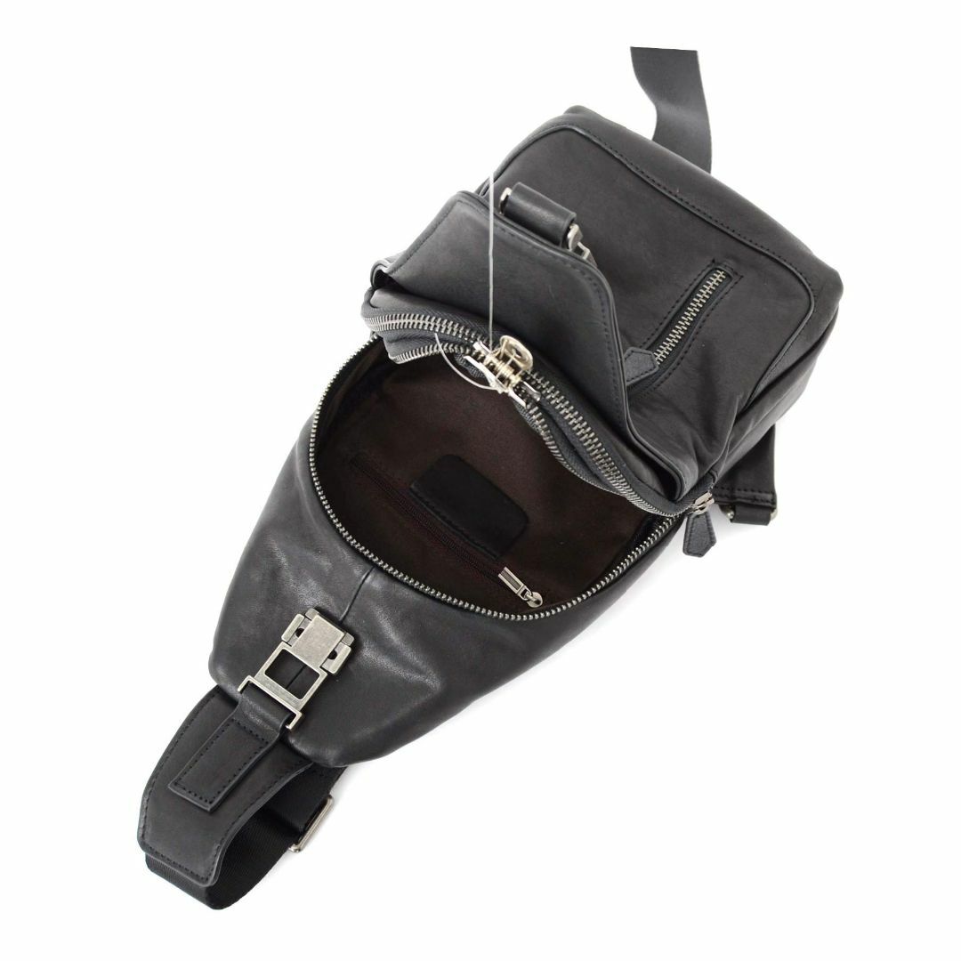 【色: ブラック】[ルクス] イタリアンレザー 本牛革縦型ボディバッグ vnsb メンズのバッグ(その他)の商品写真