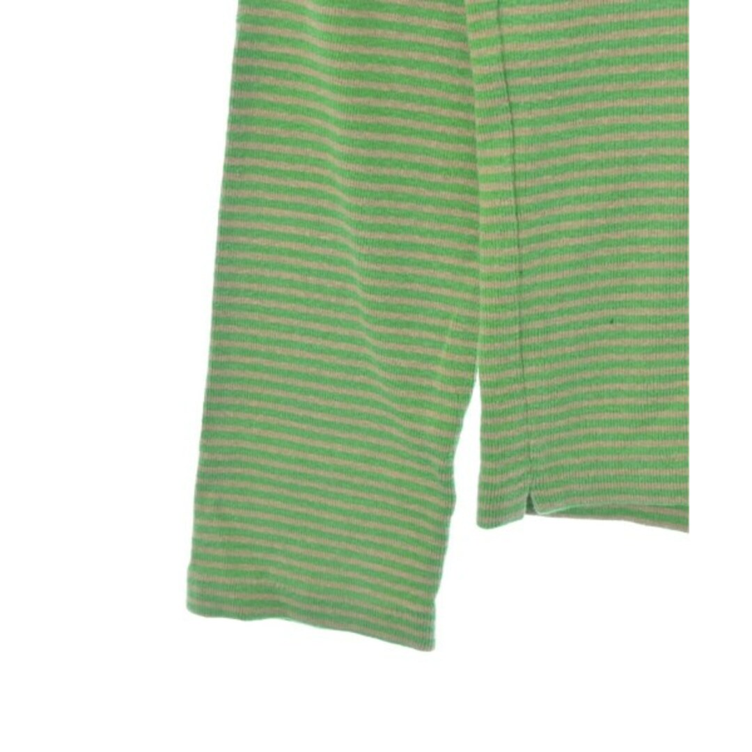 45R(フォーティファイブアール)の45R Tシャツ・カットソー 2(M位) 緑xベージュ(ボーダー) 【古着】【中古】 レディースのトップス(カットソー(半袖/袖なし))の商品写真