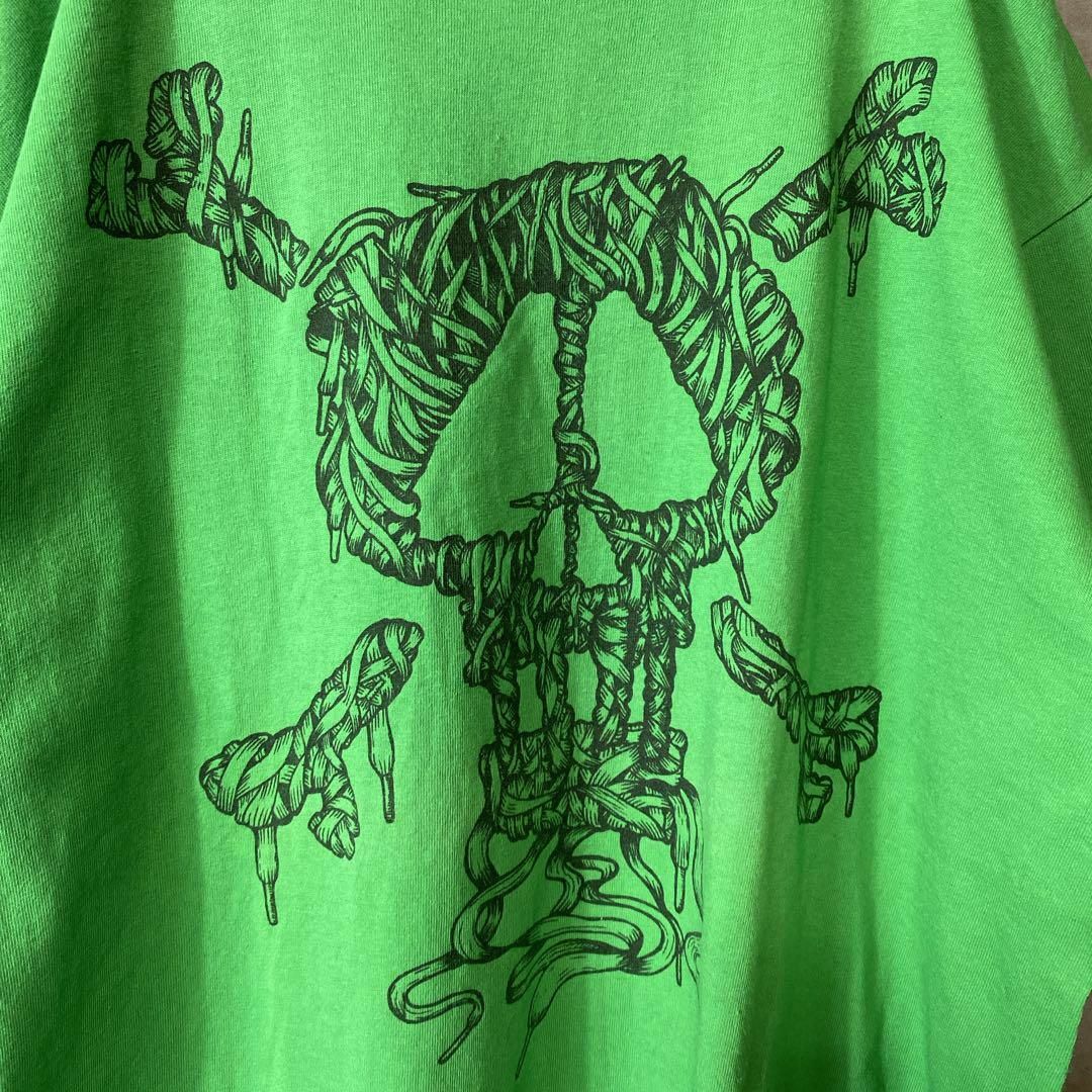 STUSSY(ステューシー)の【メキシコ製、00s】stussyビッグスカルTシャツ古着ストリート緑L半袖 メンズのトップス(Tシャツ/カットソー(半袖/袖なし))の商品写真