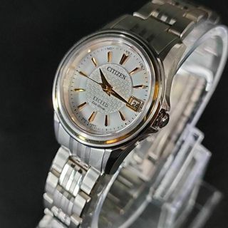 極美品【稼働品】CITIZEN　シチズンエクシード　H050　シルバー　ソーラー(腕時計)