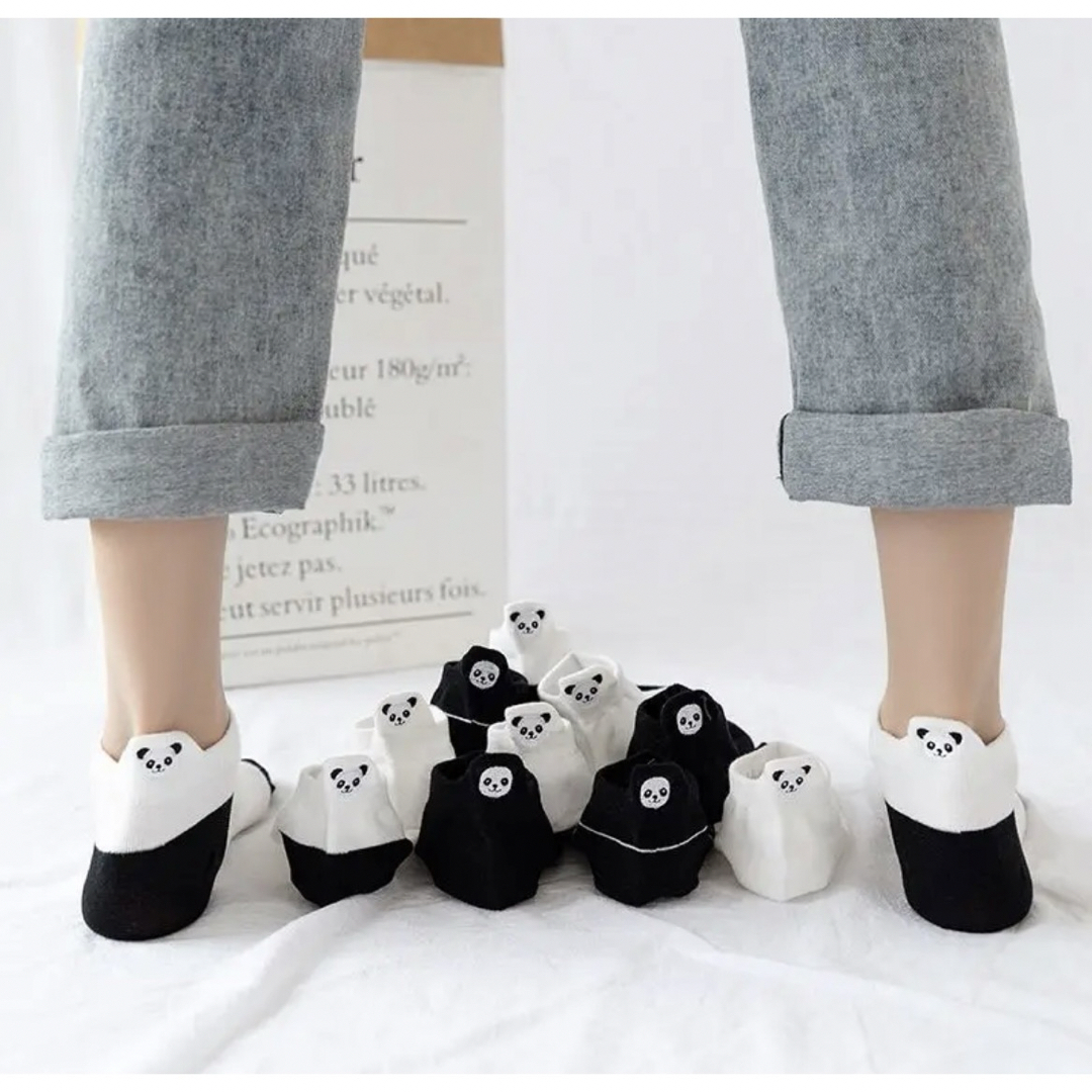 未使用　可愛いパンダ　ソックス　靴下　5足セット レディースのレッグウェア(ソックス)の商品写真
