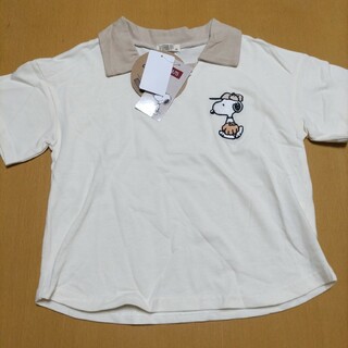 PEANUTS - 新品PEANUTSスヌーピー襟付き半袖Tシャツ100