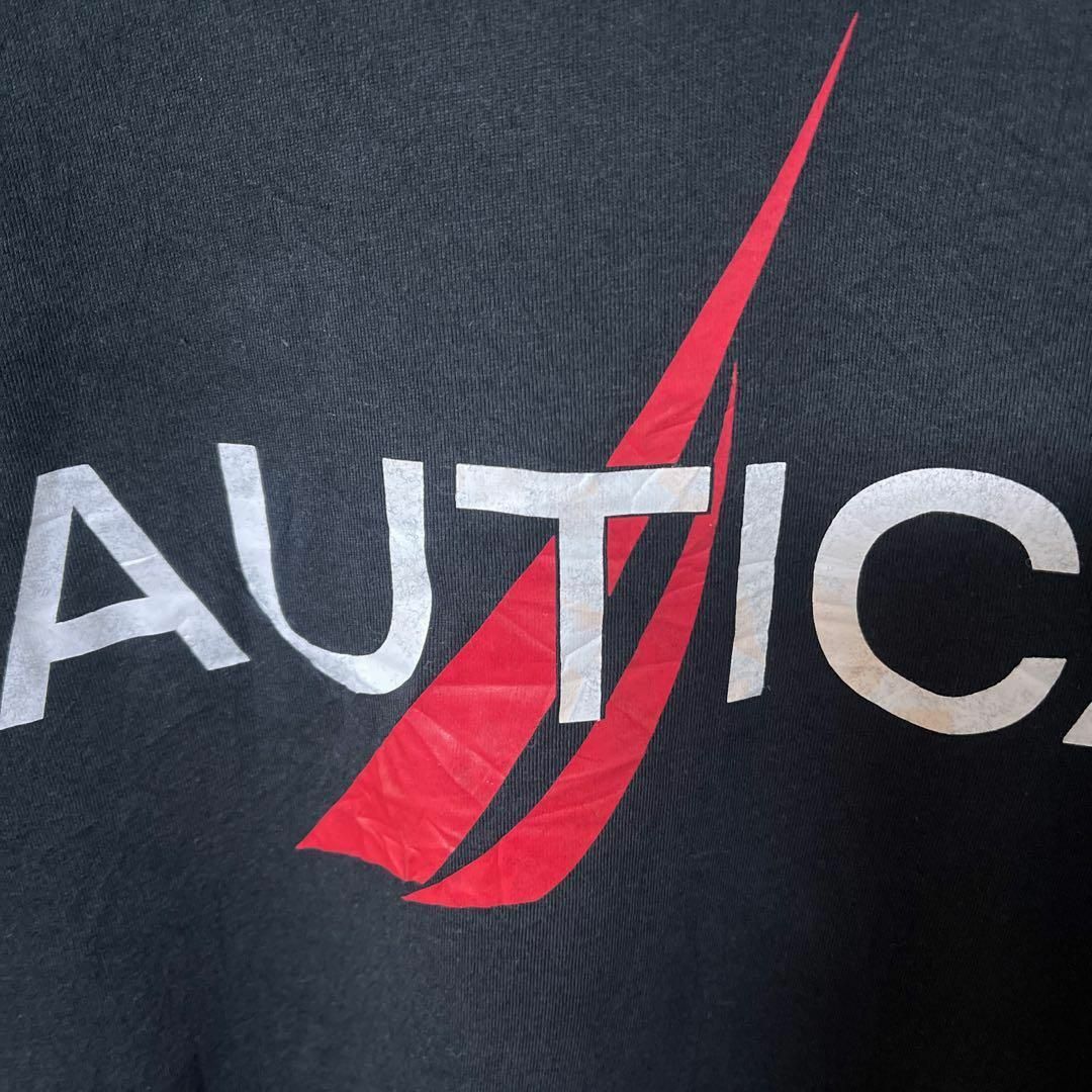 NAUTICA(ノーティカ)のプリント ノーティカ ロゴ M メンズ USA古着 ブラック 半袖 Tシャツ メンズのトップス(Tシャツ/カットソー(半袖/袖なし))の商品写真