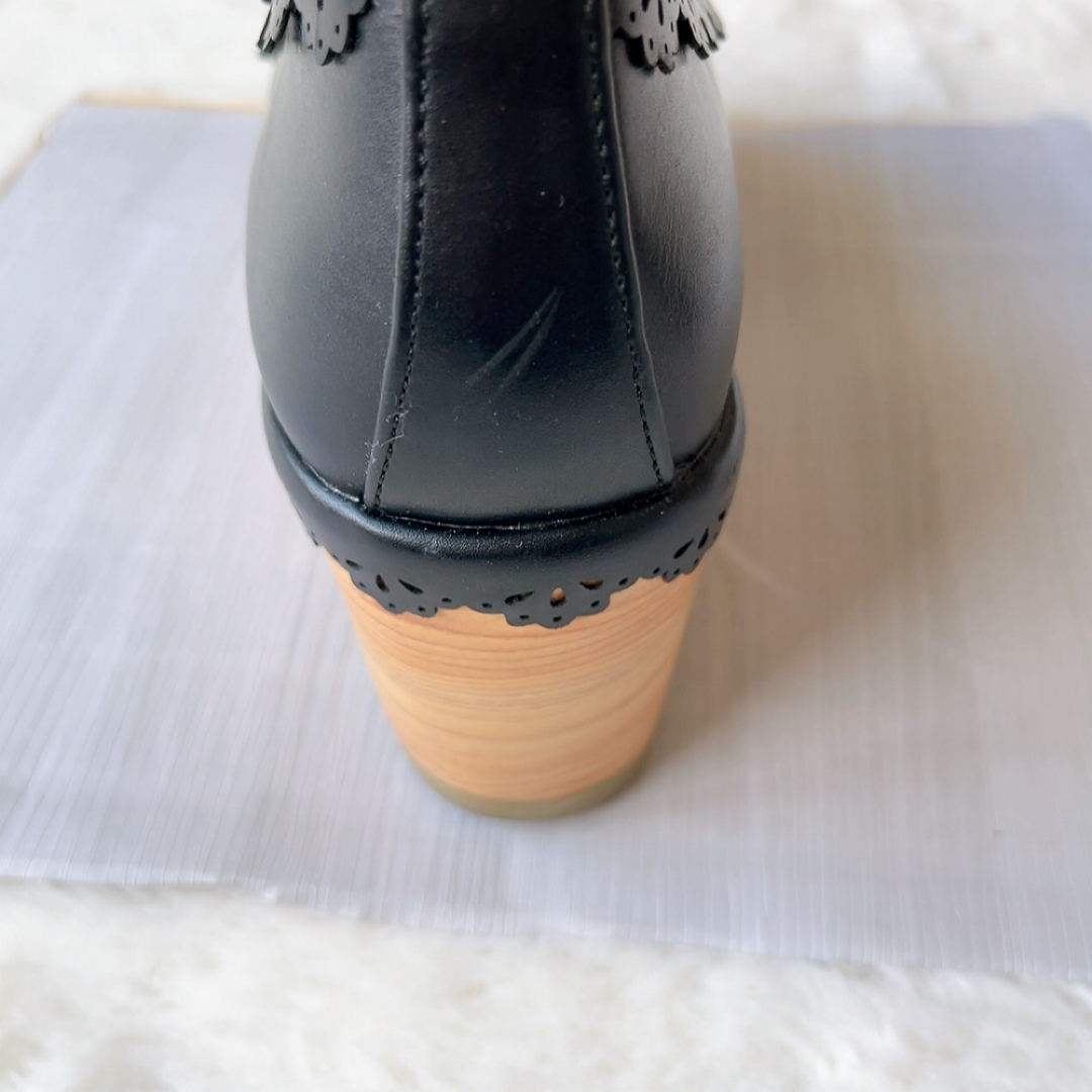 axes femme(アクシーズファム)のアクシーズファムカワイイ スカラップ木底風シューズ 黒 M 23.0〜23.5 レディースの靴/シューズ(サンダル)の商品写真