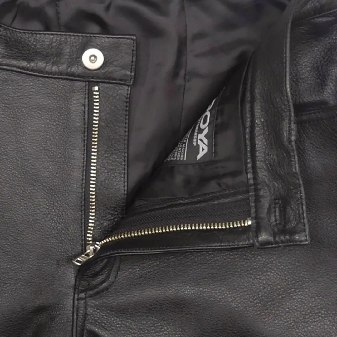 KADOYA(カドヤ)のKADOYA カドヤ レザー パンツ 本革 黒 W35 革パンツ 皮 JJ909 メンズのパンツ(その他)の商品写真