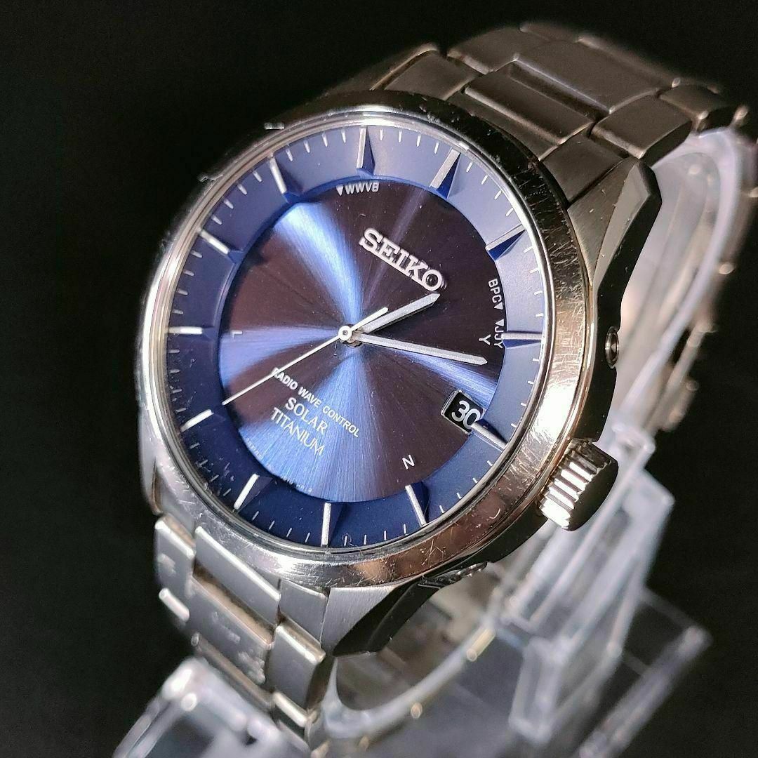 SEIKO(セイコー)の美品【稼働品】SEIKO　セイコー　7B24　ブルー　ネイビー　チタン　ソーラー メンズの時計(腕時計(アナログ))の商品写真