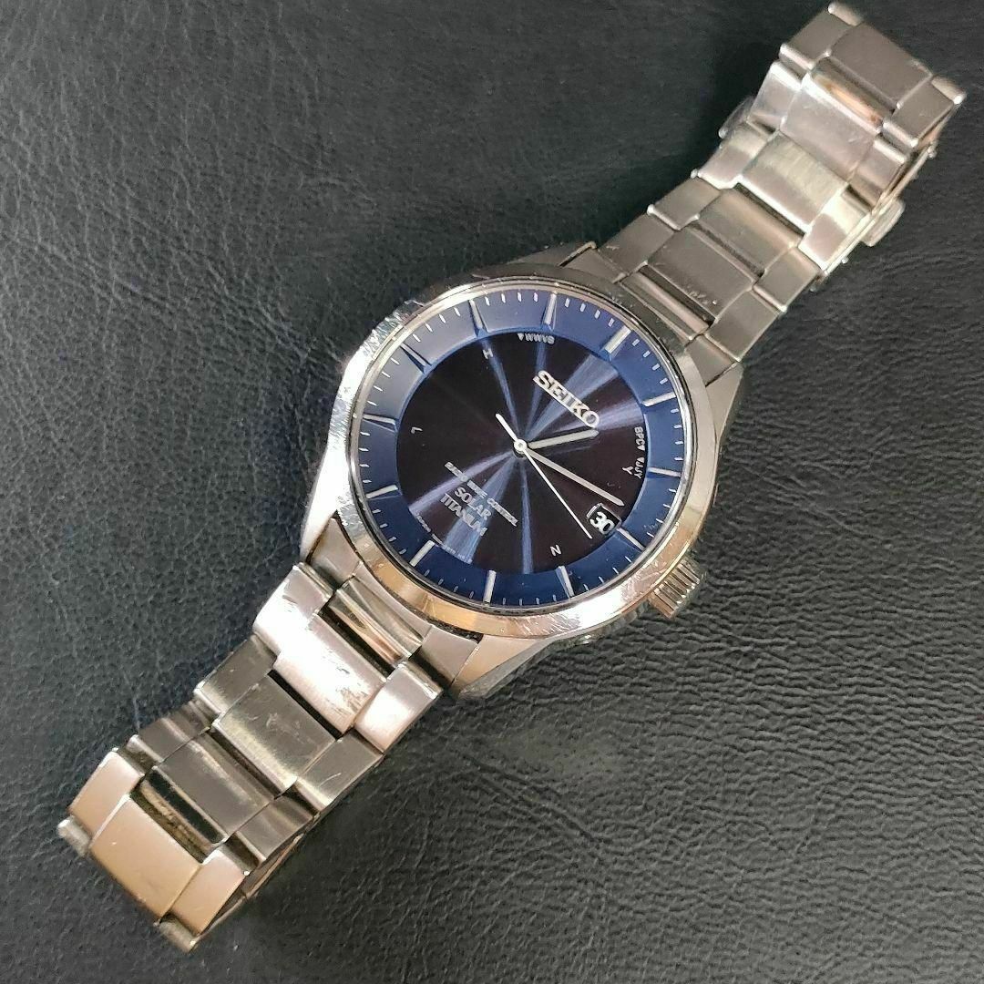 SEIKO(セイコー)の美品【稼働品】SEIKO　セイコー　7B24　ブルー　ネイビー　チタン　ソーラー メンズの時計(腕時計(アナログ))の商品写真