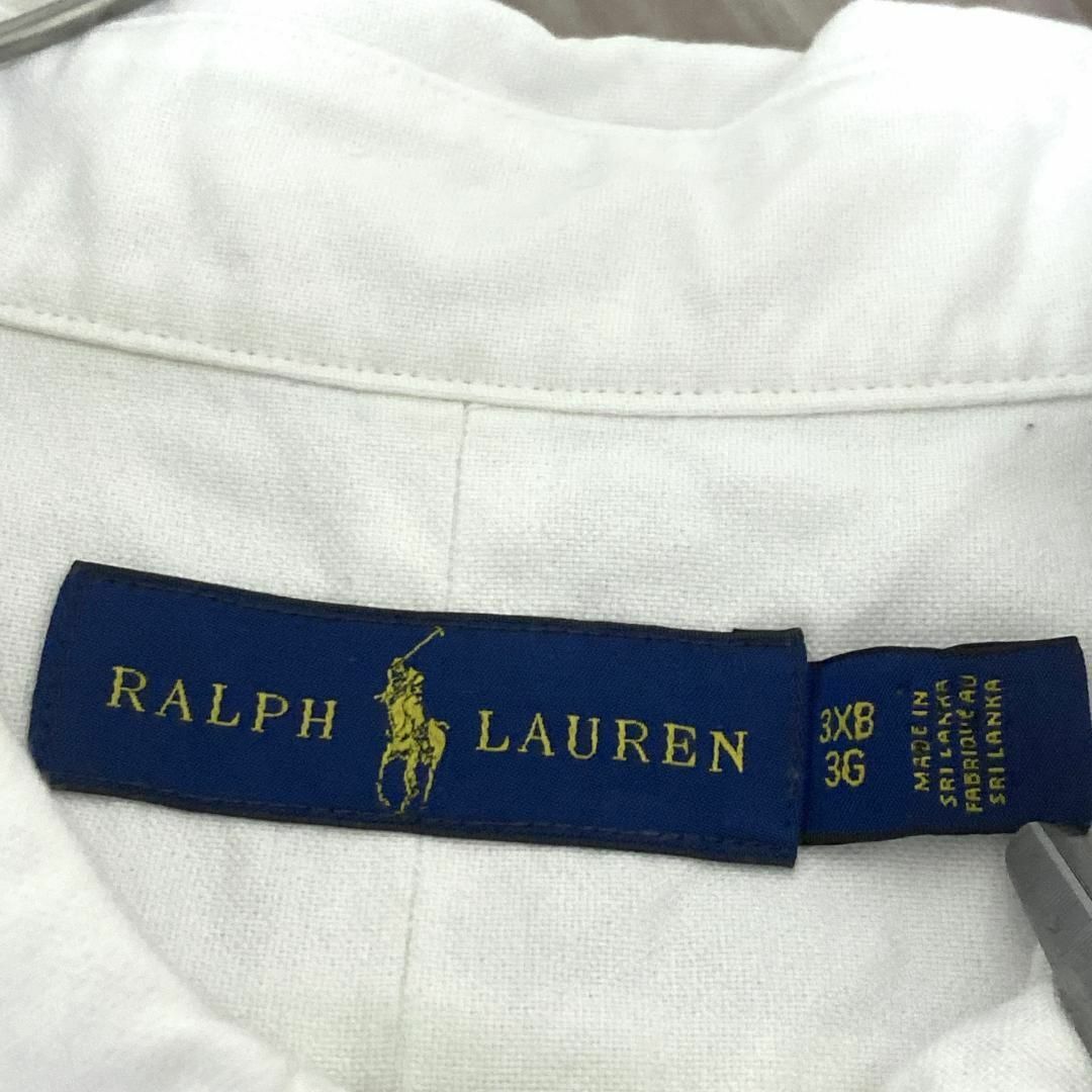 Ralph Lauren(ラルフローレン)のラルフローレン BD半袖シャツ 車柄刺繍 3XB ホワイト US古着f58① メンズのトップス(シャツ)の商品写真