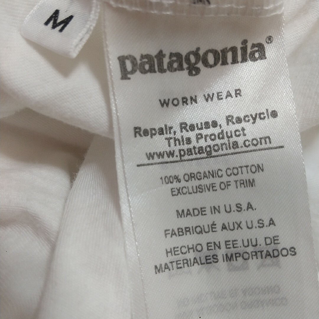patagonia(パタゴニア)の【USA製】patagonia パタゴニア ホワイト 半袖Tシャツ M メンズのトップス(Tシャツ/カットソー(半袖/袖なし))の商品写真
