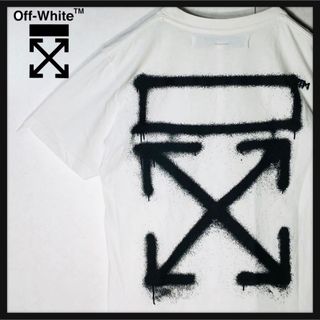 オフホワイト(OFF-WHITE)の【人気】オフホワイト スプレーペイントアロー ビックロゴ バックロゴ Tシャツ(Tシャツ/カットソー(半袖/袖なし))