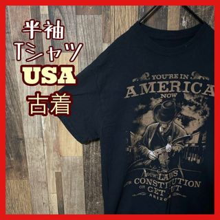 ブラック メンズ プリント アメリカ 映画 M USA古着 半袖 Tシャツ(Tシャツ/カットソー(半袖/袖なし))