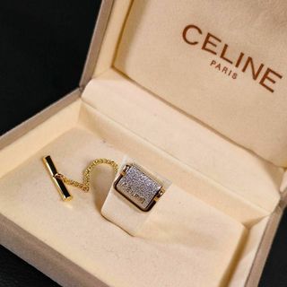 セリーヌ(celine)の【極美品】Celineセリーヌ　タイピン　タイタック　ゴールドシルバー　スクエア(ネクタイピン)