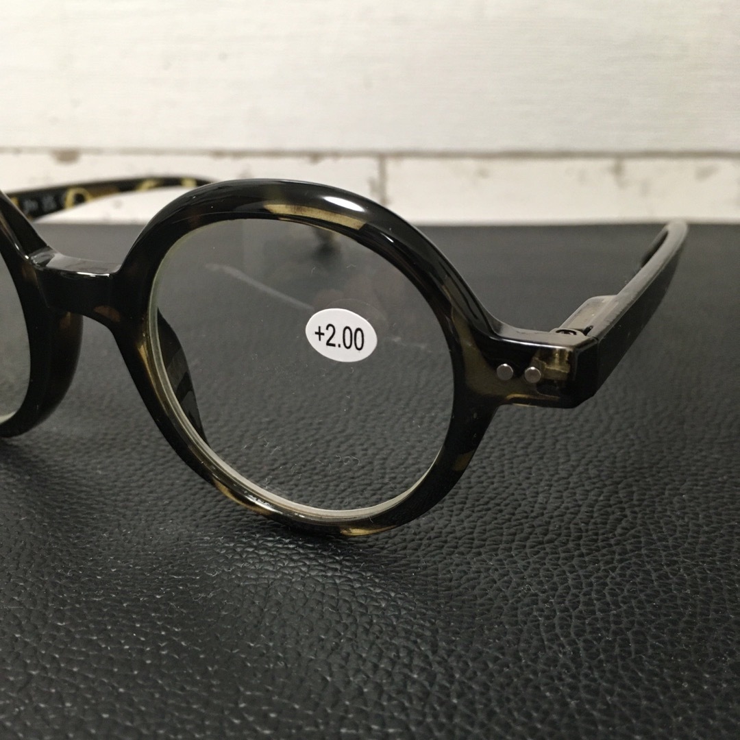 老眼鏡 ラウンド レトロ 丸メガネ ダークグリーン  メンズ レディース 2.0 メンズのファッション小物(サングラス/メガネ)の商品写真