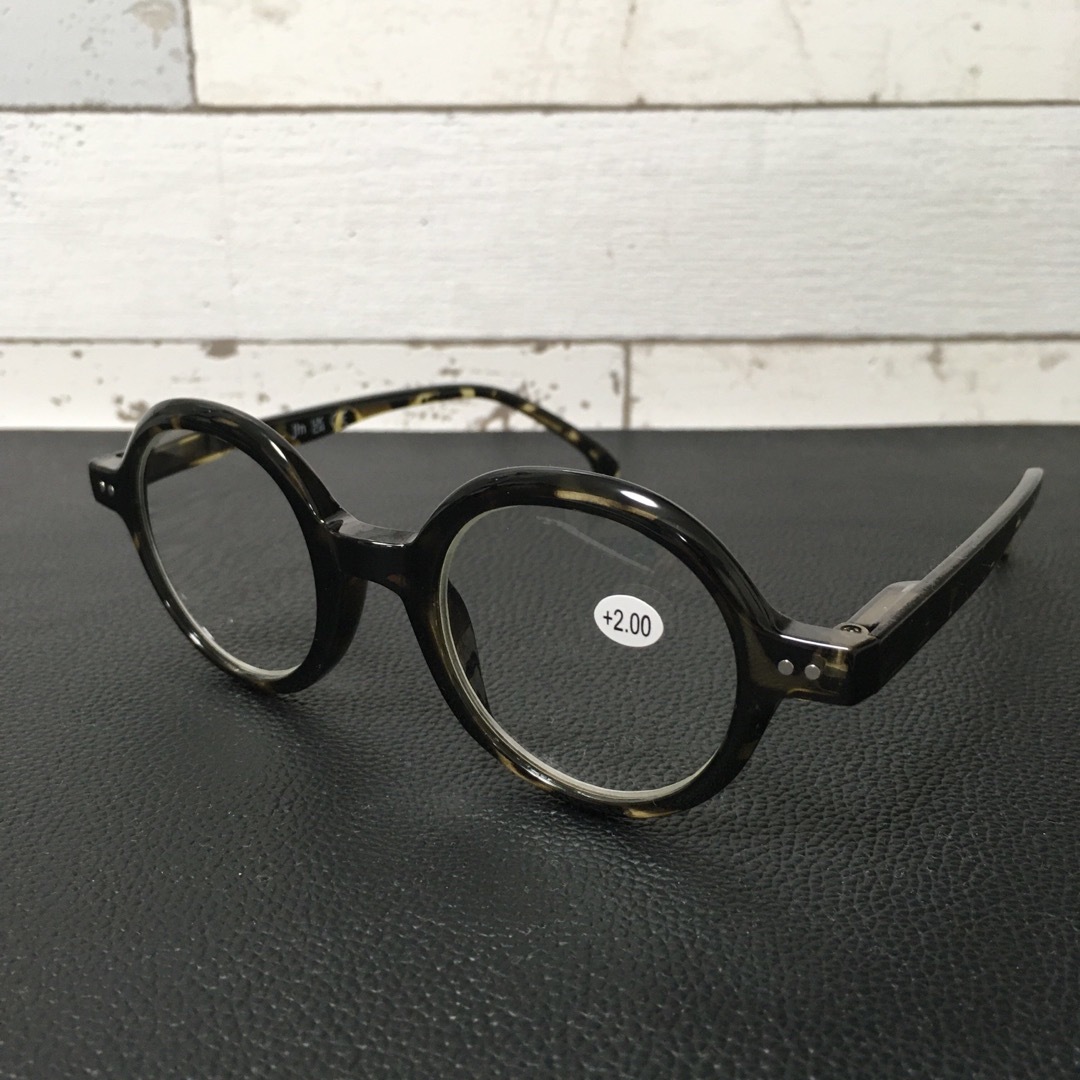 老眼鏡 ラウンド レトロ 丸メガネ ダークグリーン  メンズ レディース 1.0 メンズのファッション小物(サングラス/メガネ)の商品写真