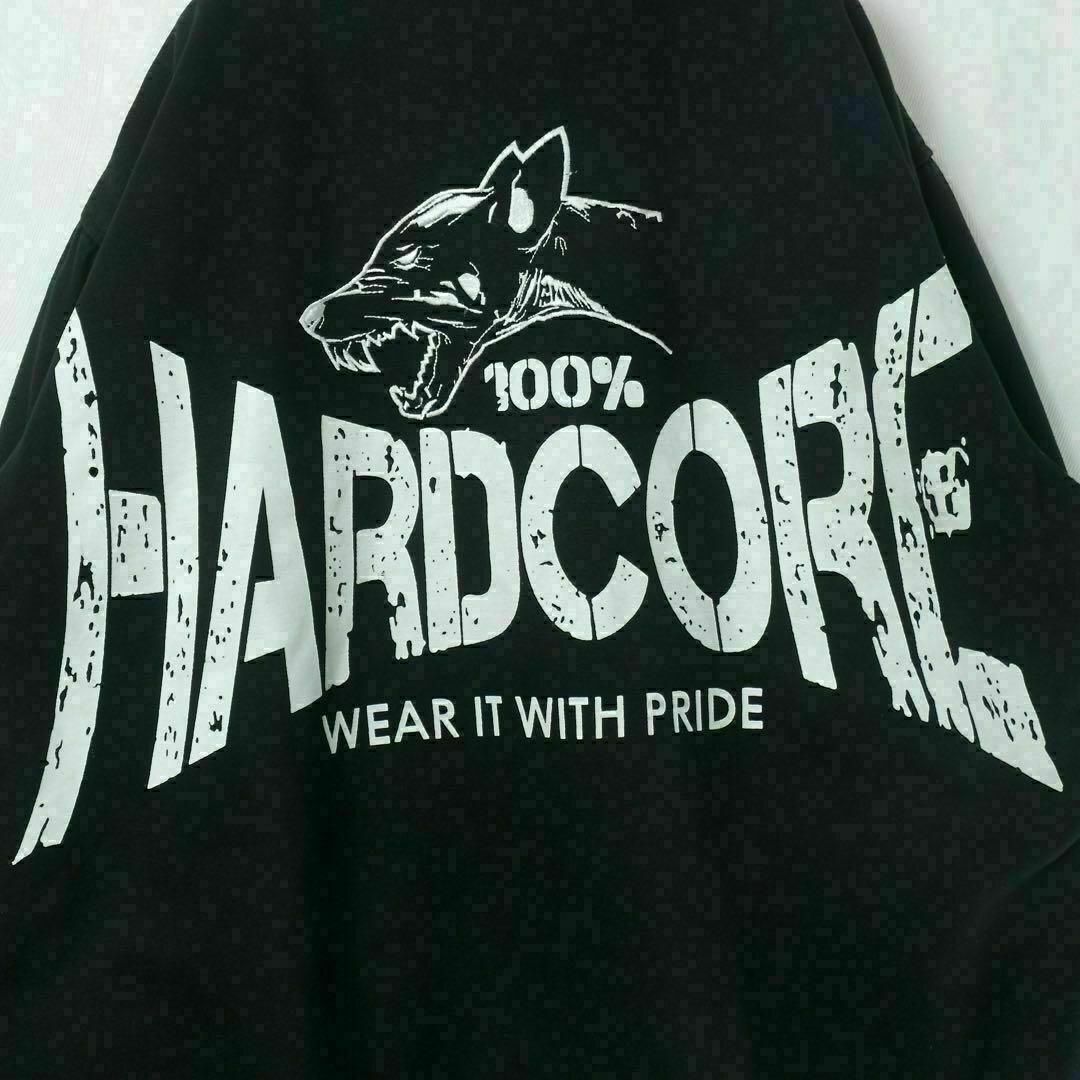 【希少】100% Hardcore ブルゾン スタジャン ワッペン 黒 入手困難 メンズのジャケット/アウター(ブルゾン)の商品写真