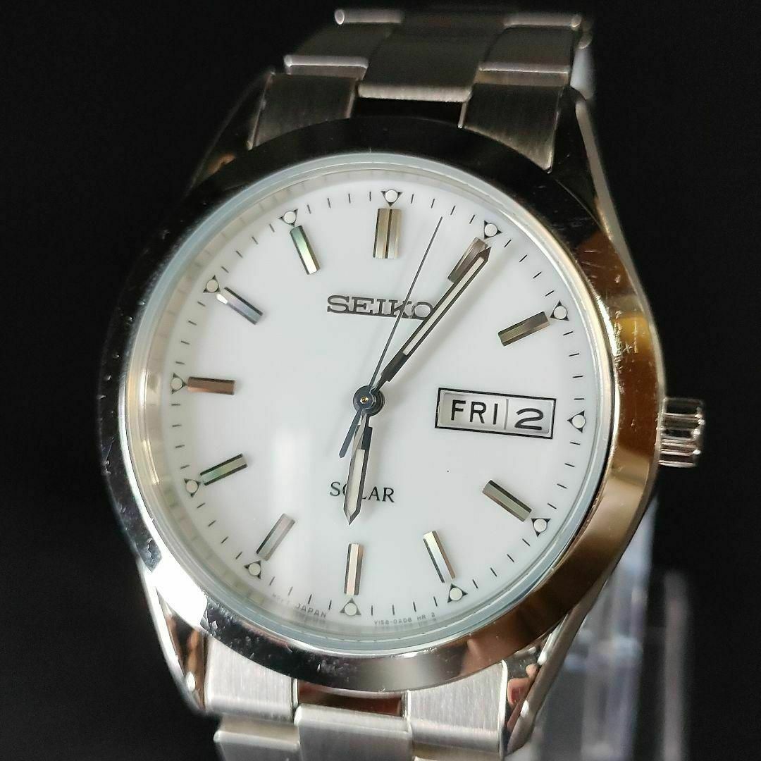 SEIKO(セイコー)の極美品【稼働品】SEIKO　セイコースピリット　V158　ホワイト　ソーラー メンズの時計(腕時計(アナログ))の商品写真