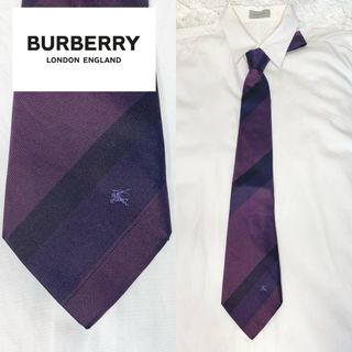 バーバリーブラックレーベル(BURBERRY BLACK LABEL)の【激安】 Burberry Black Label ネクタイ パープルレジメ(ネクタイ)