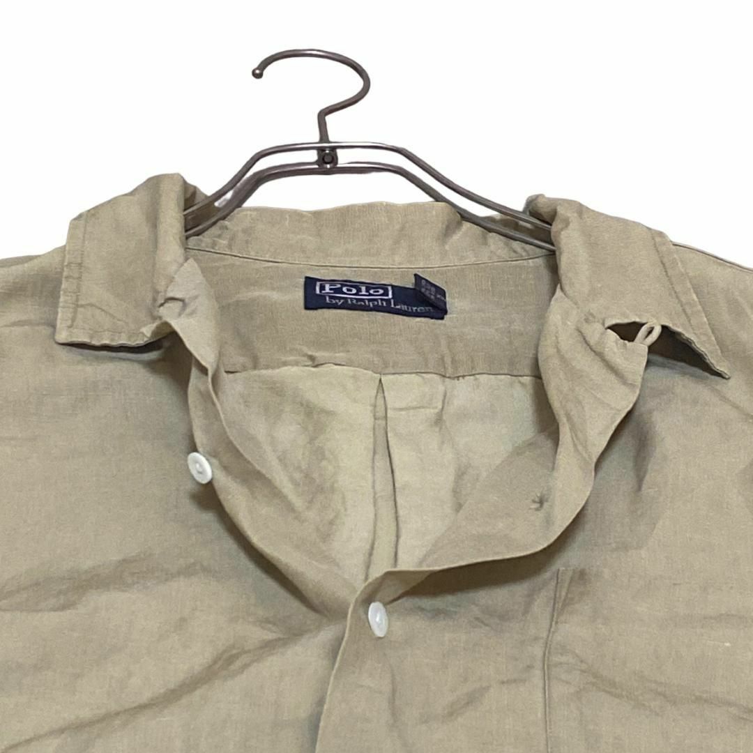 POLO RALPH LAUREN(ポロラルフローレン)のポロラルフローレン シルクリネン 半袖シャツ オープンカラー ポニー刺繍f61 メンズのトップス(シャツ)の商品写真