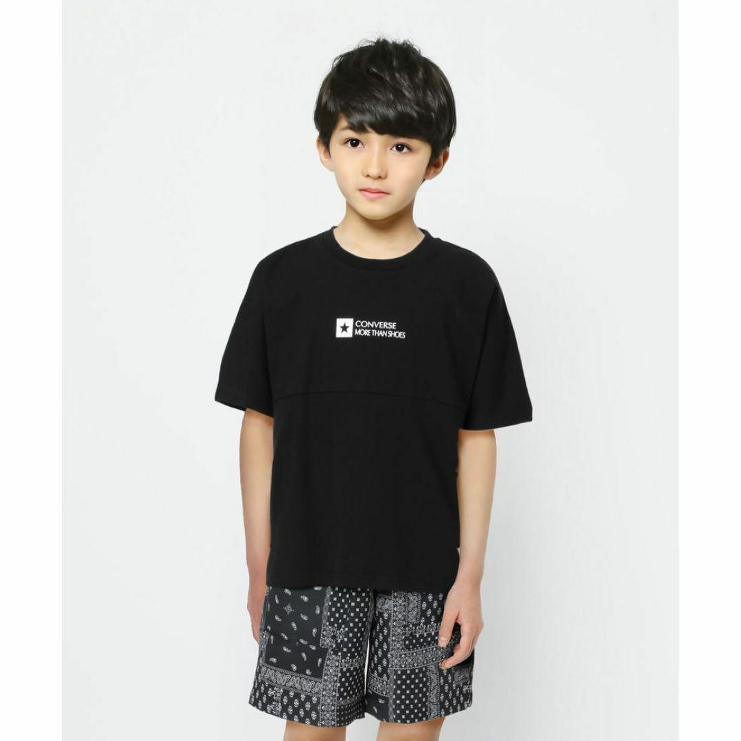 CONVERSE(コンバース)の新品　CONVERSE ライトオン　半袖Tシャツ　子供服　キッズ　黒　140cm キッズ/ベビー/マタニティのキッズ服男の子用(90cm~)(Tシャツ/カットソー)の商品写真