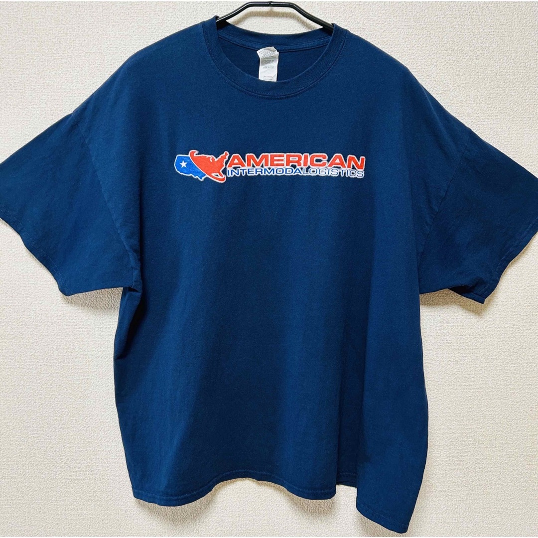 GILDAN(ギルタン)の【US古着】ヴィンテージ　フロントプリントTEE  (2XL/ ネイビー) メンズのトップス(Tシャツ/カットソー(半袖/袖なし))の商品写真