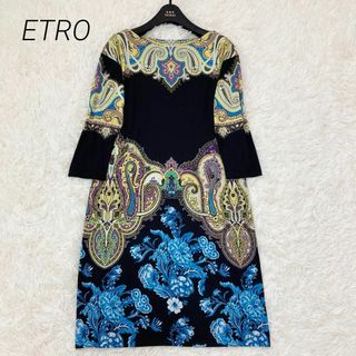 美品♡ ETRO ワンピース　ペイズリー　花柄　七分丈　総柄　大きいサイズ　46