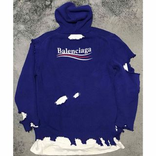 Balenciaga - バレンシアガ　キャンペーンロゴ　デストロイニットパーカー