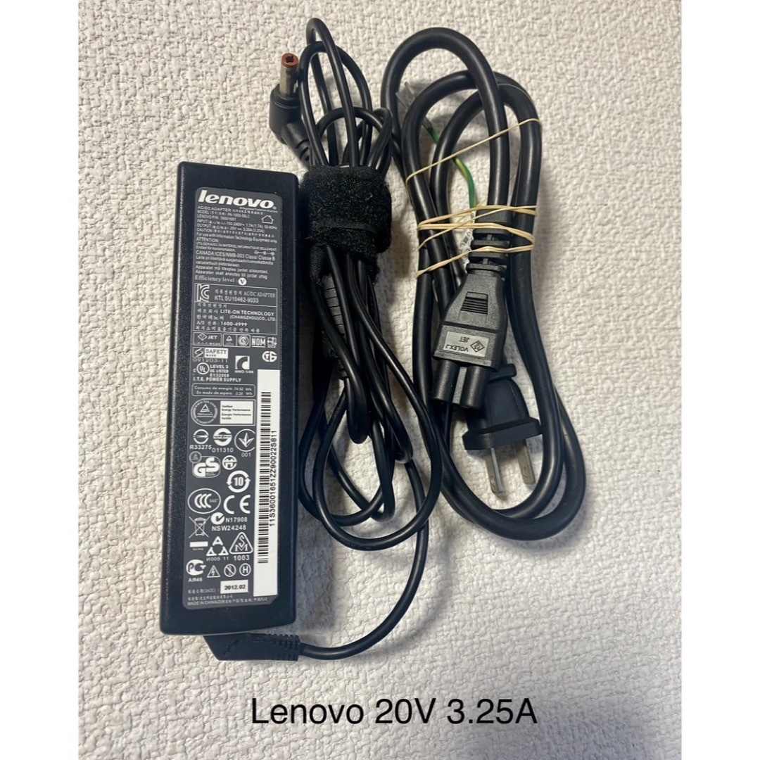 Lenovo(レノボ)の☆送料込☆中古純正LenovoレノボACアダプター20V 3.25A スマホ/家電/カメラのPC/タブレット(PC周辺機器)の商品写真