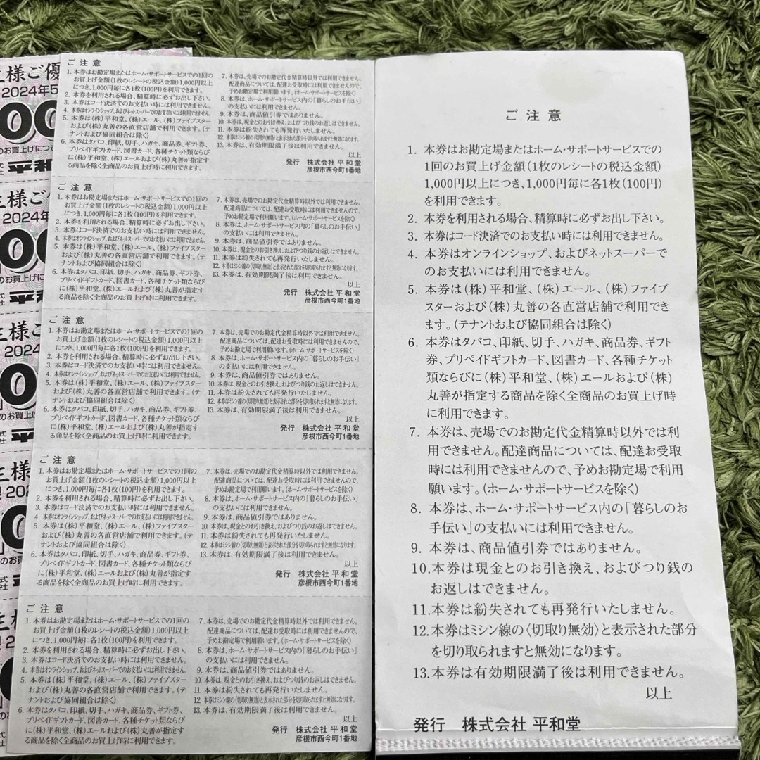 専用　平和堂　アルプラザ　株主優待券　割引券 チケットの優待券/割引券(その他)の商品写真