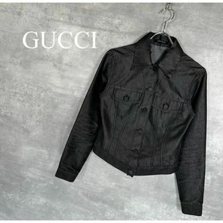 『GUCCI』グッチ (38) ロゴボタン デニムジャケット