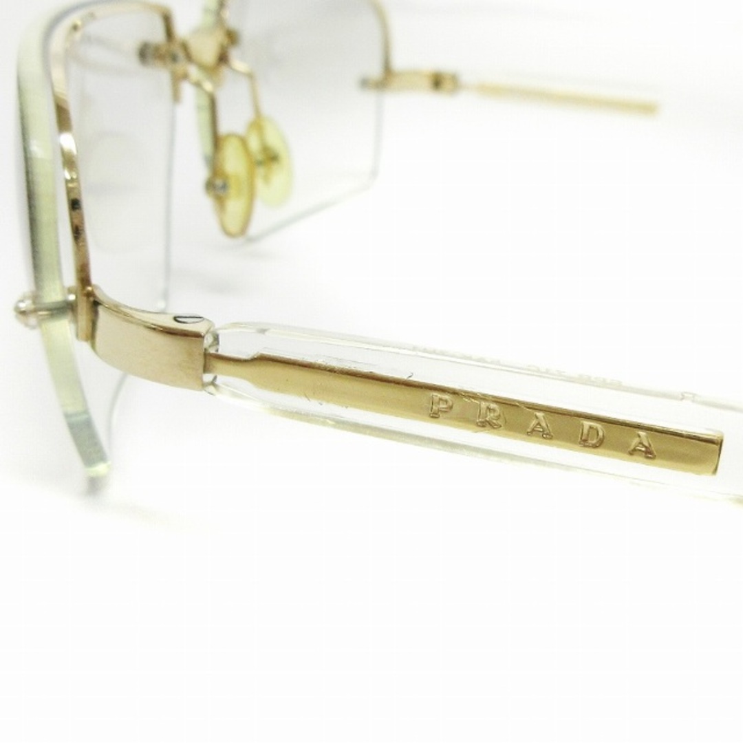 PRADA(プラダ)のプラダ サングラス ハーフリム 5AK-7H1 ゴールドカラーフレーム クリア メンズのファッション小物(サングラス/メガネ)の商品写真