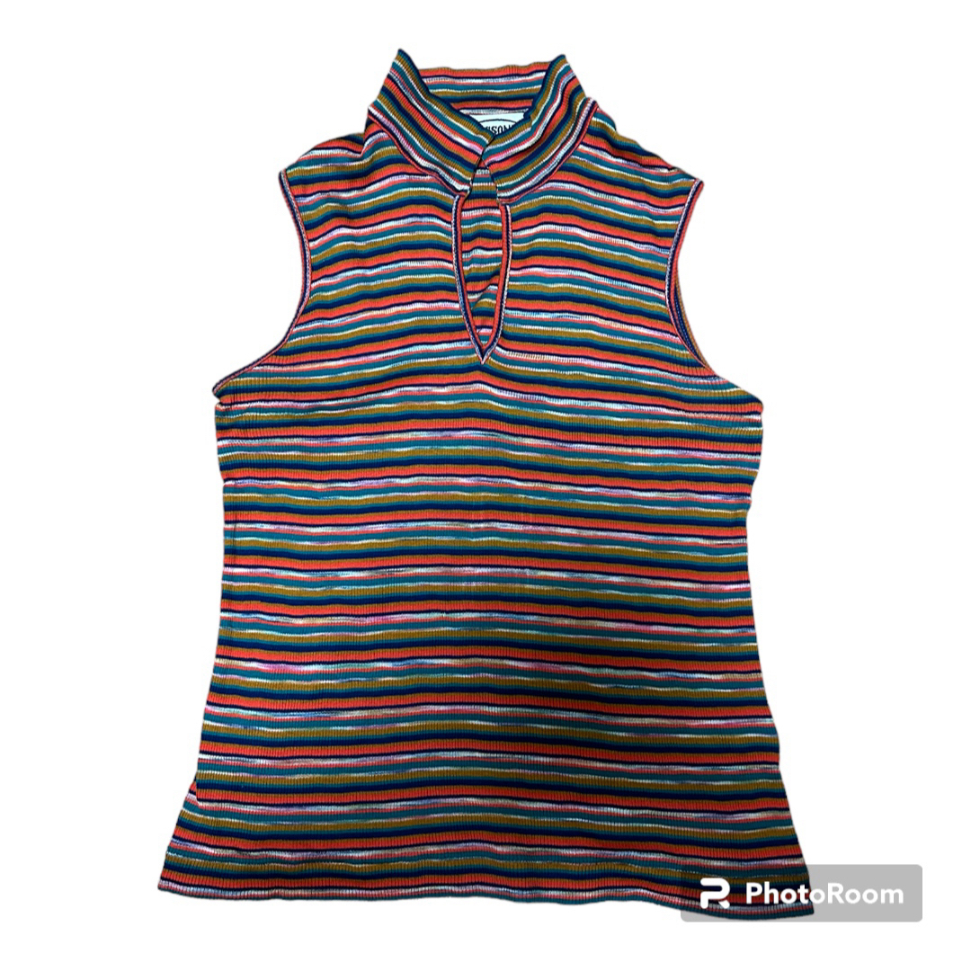 MISSONI(ミッソーニ)のイタリア製 MISSONI SPORT ノースリーブ カットソー  38 レディースのトップス(カットソー(半袖/袖なし))の商品写真