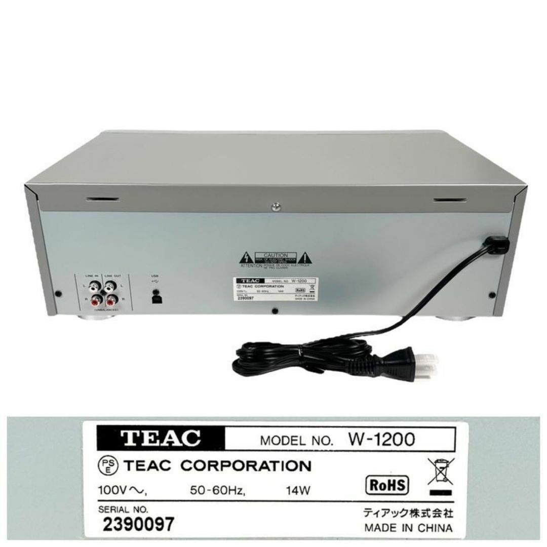 ◆優良美品・元箱付属◆ TEAC ダブルカセットデッキ W-1200(S) 楽器のレコーディング/PA機器(その他)の商品写真