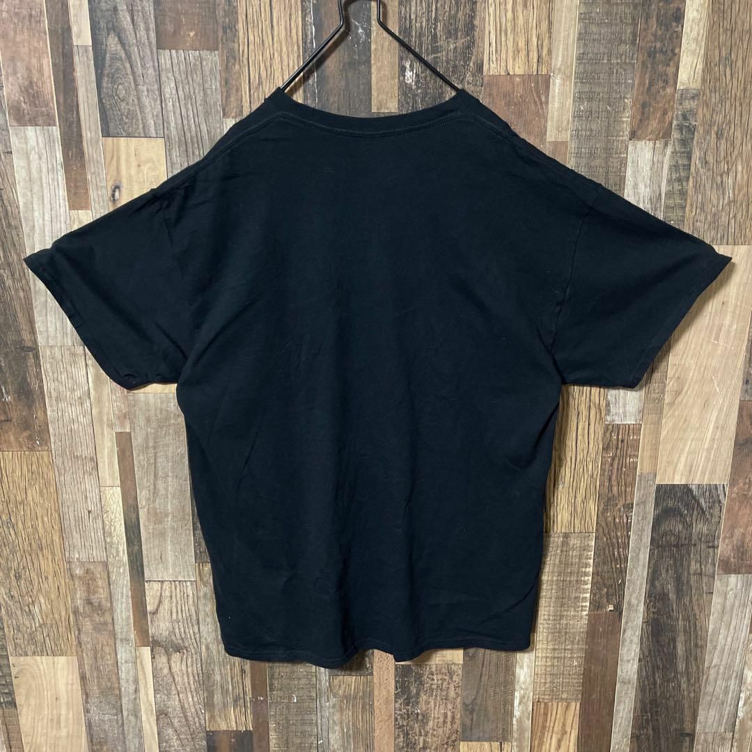 プリント ギルダン メンズ チームロゴ XL 古着 ブラック 半袖 Tシャツ メンズのトップス(Tシャツ/カットソー(半袖/袖なし))の商品写真