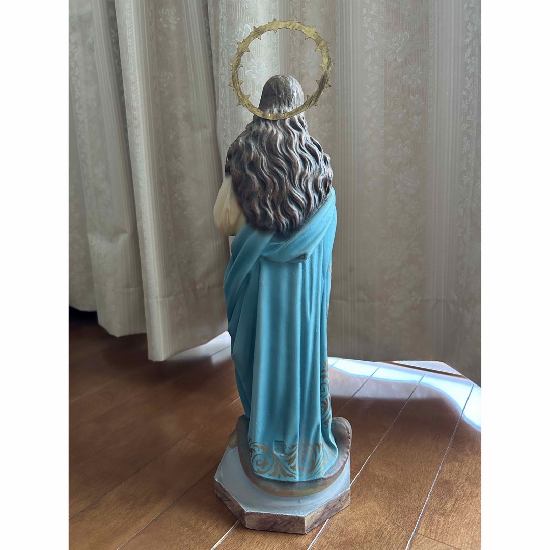 超超希少美48cm】✞ 聖母マリアの連祷像 宗教彫刻の通販 by 超超希少美48cm】✞ 聖母マリアの連祷像 宗教彫刻の通販 by