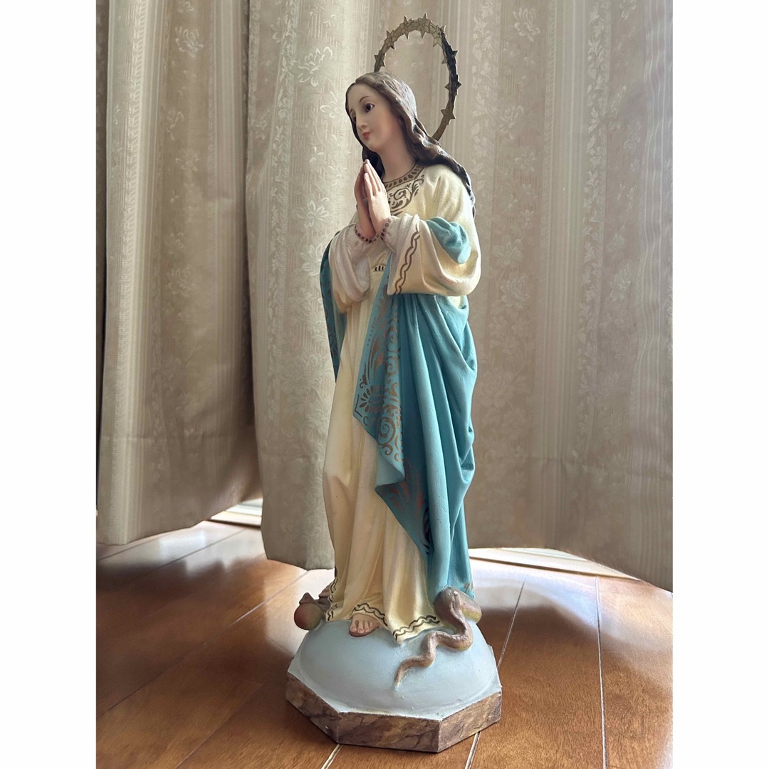 超超希少美48cm】✞ 聖母マリアの連祷像 宗教彫刻の通販 by 超超希少美48cm】✞ 聖母マリアの連祷像 宗教彫刻の通販 by