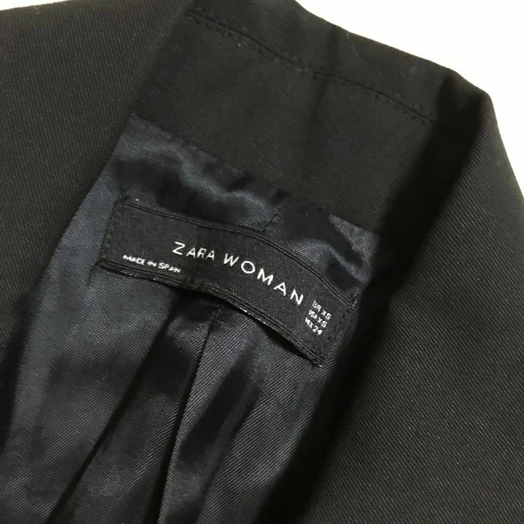 ZARA ザラウーマン テーラードジャケット ブラック XS レディースのジャケット/アウター(テーラードジャケット)の商品写真