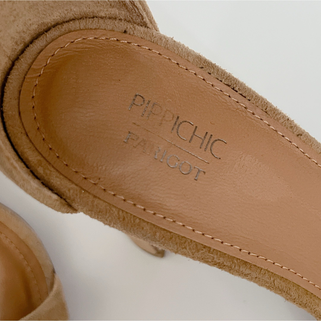 PIPPICHIC(ピッピシック)のPIPPICHIC ピッピシック スエードアンクルストラップサンダル　37ハーフ レディースの靴/シューズ(サンダル)の商品写真